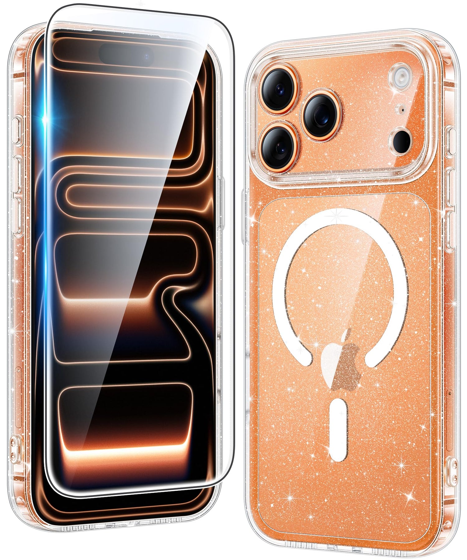FNTCASE for iPhone 17 Case Clear: Magnetic Phone Cases with Screen Protector Drop Proof Compatible with Magsafe Slim Anti Yellowing Rugged Shockproof Protective Transparent Cell Cover (A-Clear)