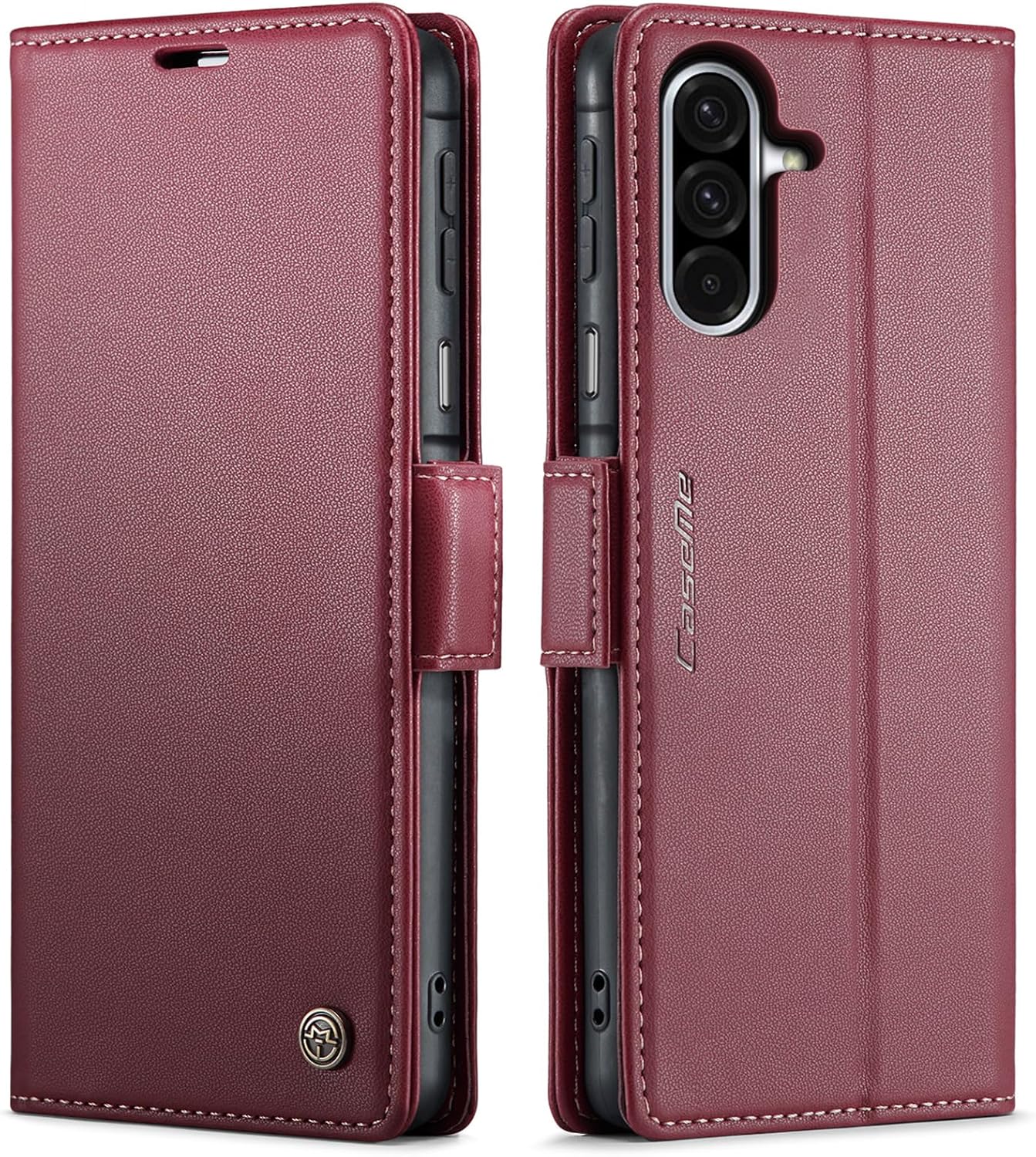 Wallet Case Designed for Samsung Galaxy A17 Leather [Card Holder][RFID Blocking][Premium PU Leather] Flip Phone Cover for Samsung A17 5G (Red)