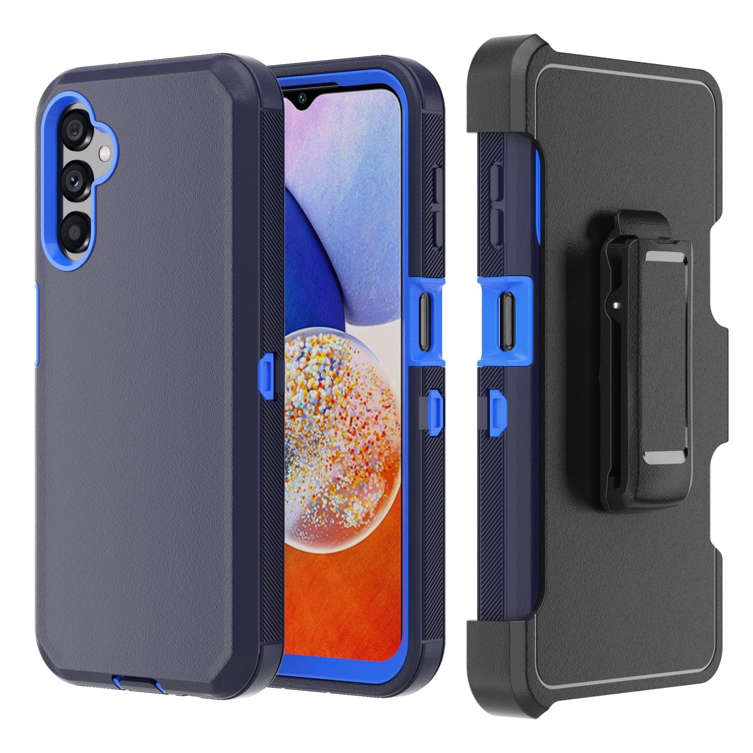 Phone Case for Samsung Galaxy A14 5G case,Heavy Duty Hard Shockproof Armor Protector Case Cover with Belt Clip Holster for Samsung A14 5G 2023 Phone Case (Black)