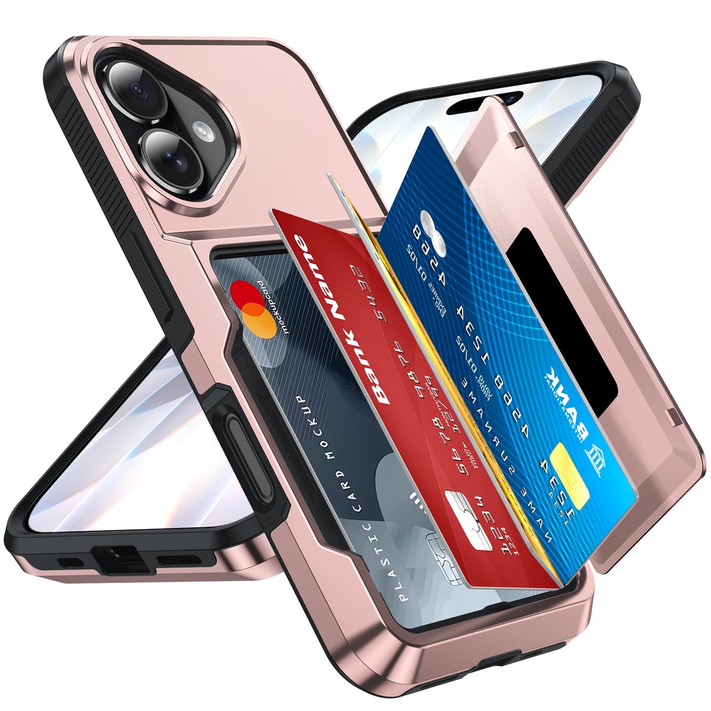 LeYi for iPhone-17 Wallet Case Clear: i Phone iphone17 Cases with Card Holder Protective iohone 17case Cover Women Funda para Heavy Duty Military Grade Hard Men ipone i17, Transparent