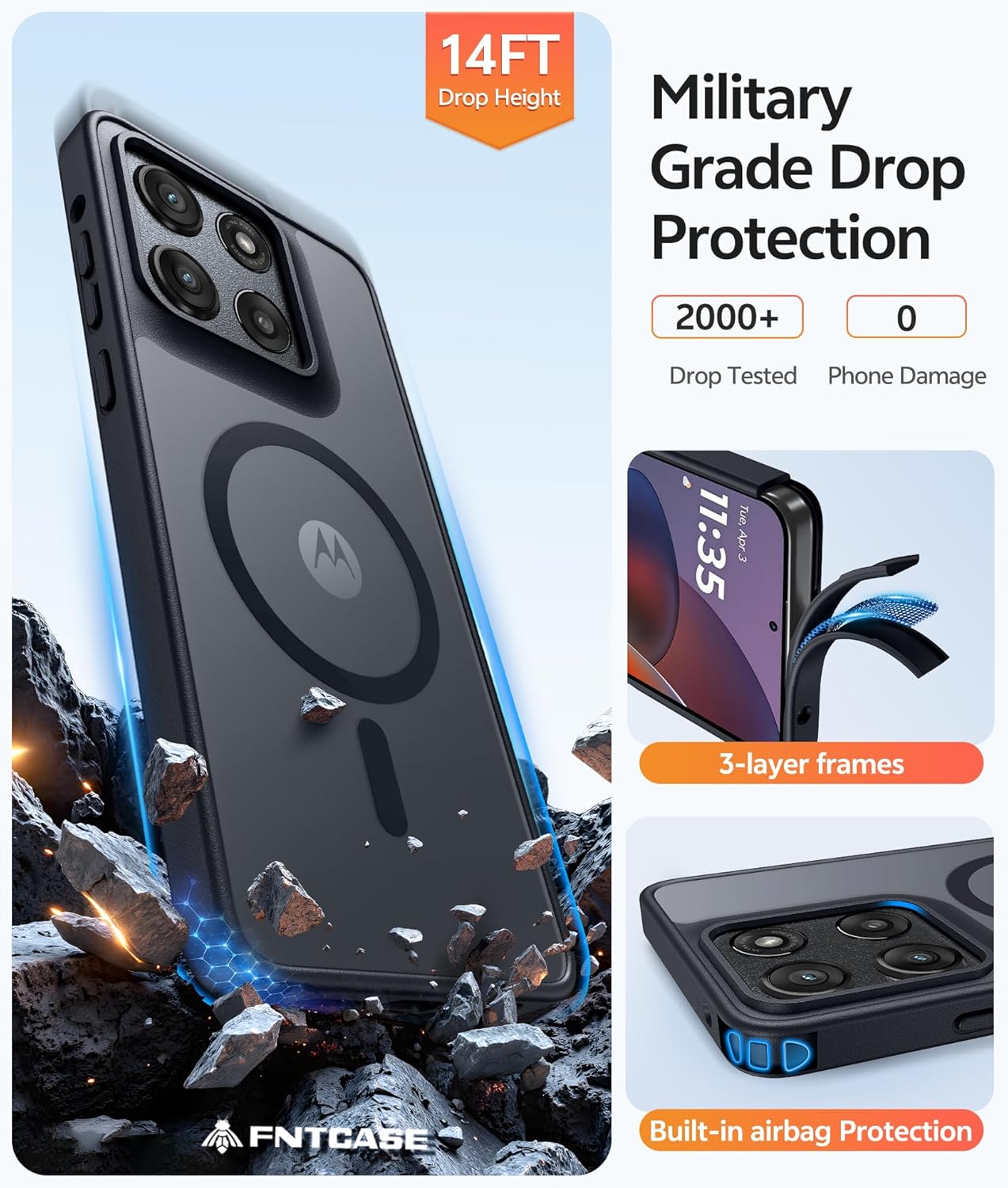 FNTCASE for Moto G Stylus 5G 2026 Case: Motorola G Stylus 2025 Case [Compatible with Magsafe] Translucent Matte Cases with [Screen Protector] Military Grade Shockproof Protective Phone Cover