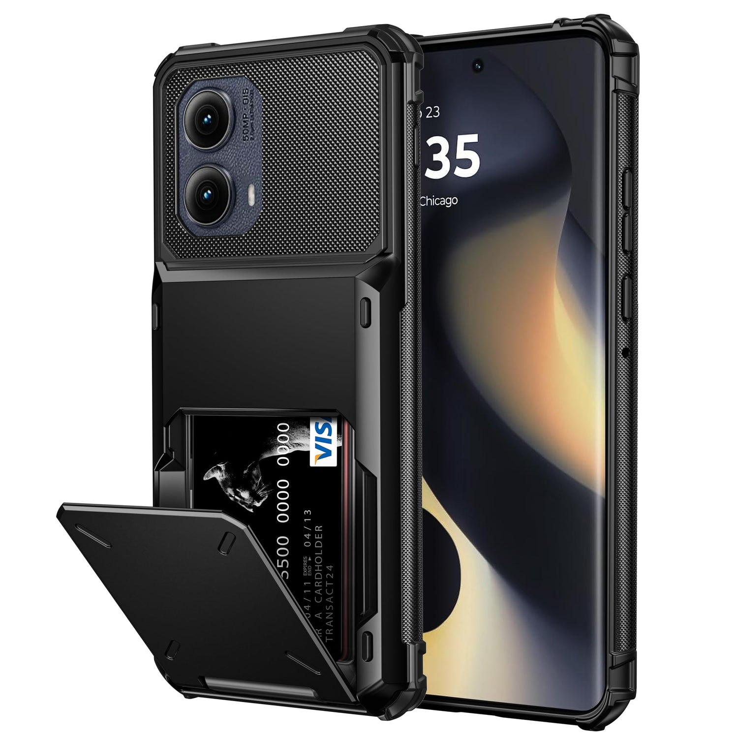 Vofolen for Moto G Power 2025/2026 Case Wallet with Card Holder Dual Layer Heavy Duty Shockproof Protective Hidden Flip 4-Card Slots Phone Cover for Motorola Moto G Power 5G 2025/2026 Women Men Black