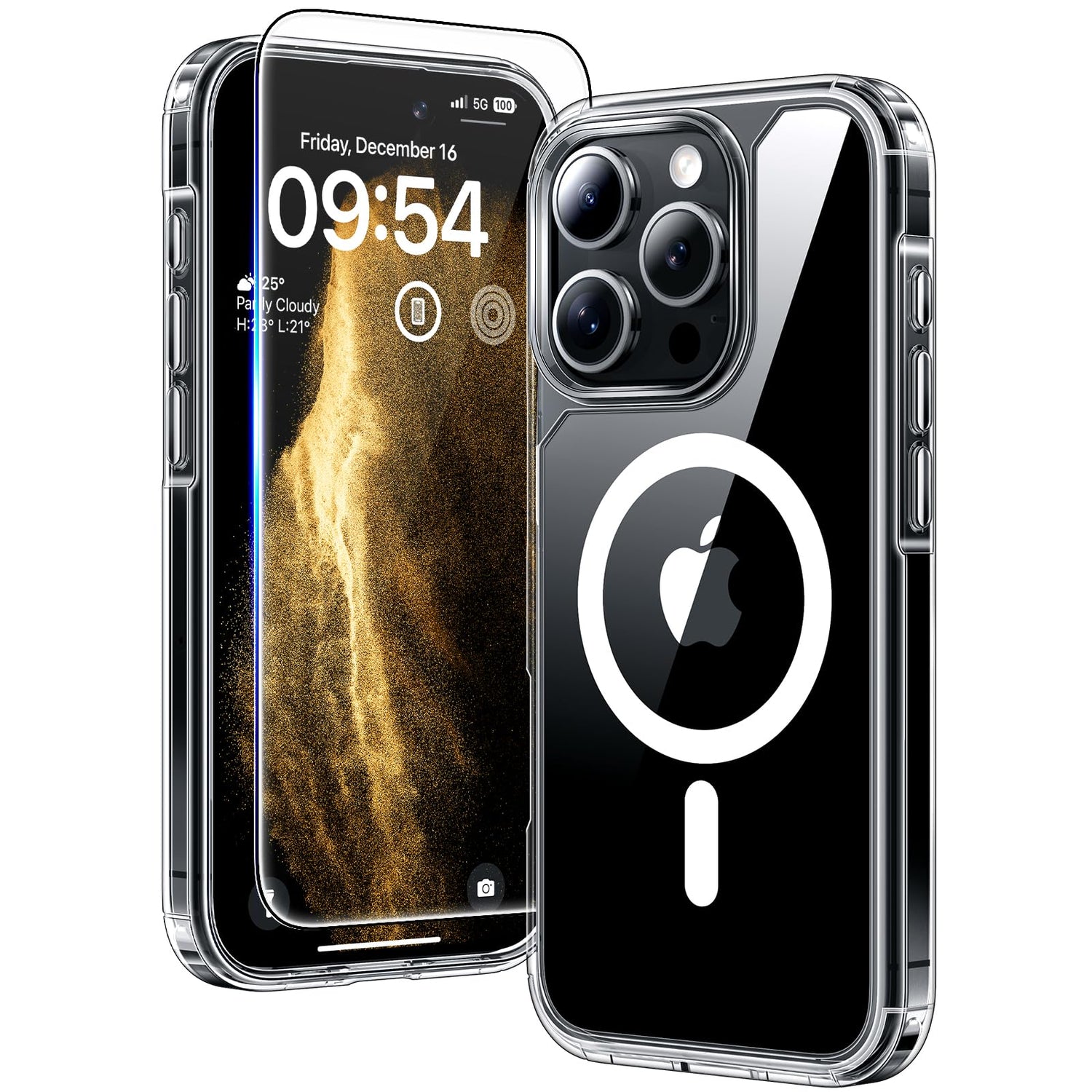 TAURI for iPhone 17 Case, Anti-Yellowing with Screen Protector, Military-Grade Protection Shockproof Slim Phone Case for iPhone 17, Clear