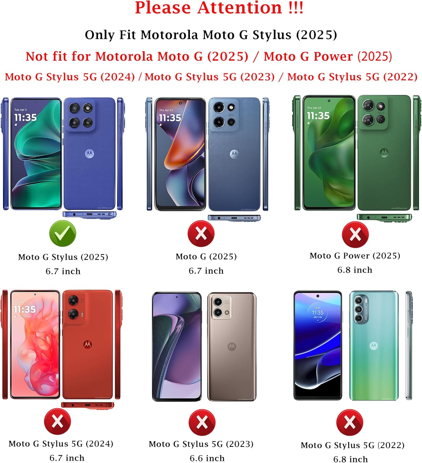 for Moto G Stylus 2025/2026 Case: Dual Layer Protective Heavy Duty Cell Phone Cover Shockproof Rugged with Screen Protector - Military Protection Bumper Tough - for G Stylus 2025/2026, Black