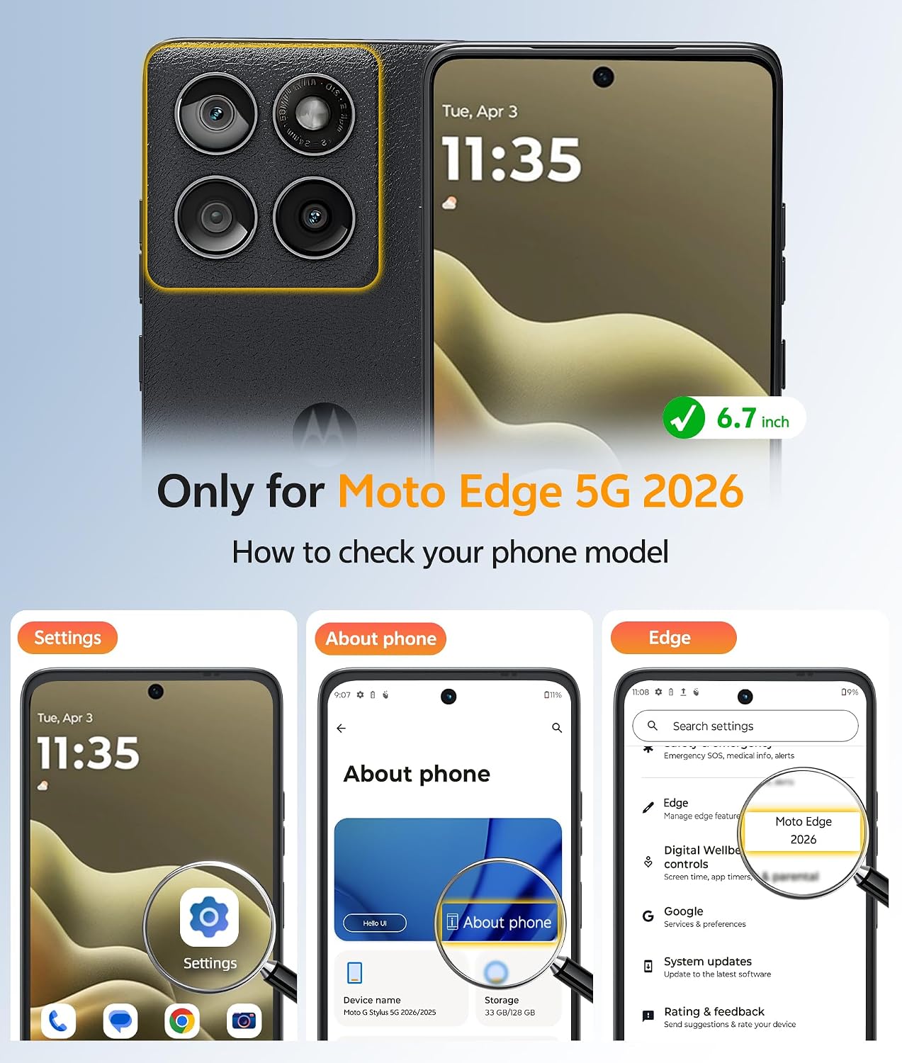 FNTCASE for Motorola Edge 2026 Magnetic Case: [Compatible with Magsafe] Translucent Matte Cases with [Screen Protector] Military Grade Shockproof Protective Phone Cover(6.5 inch/Black)