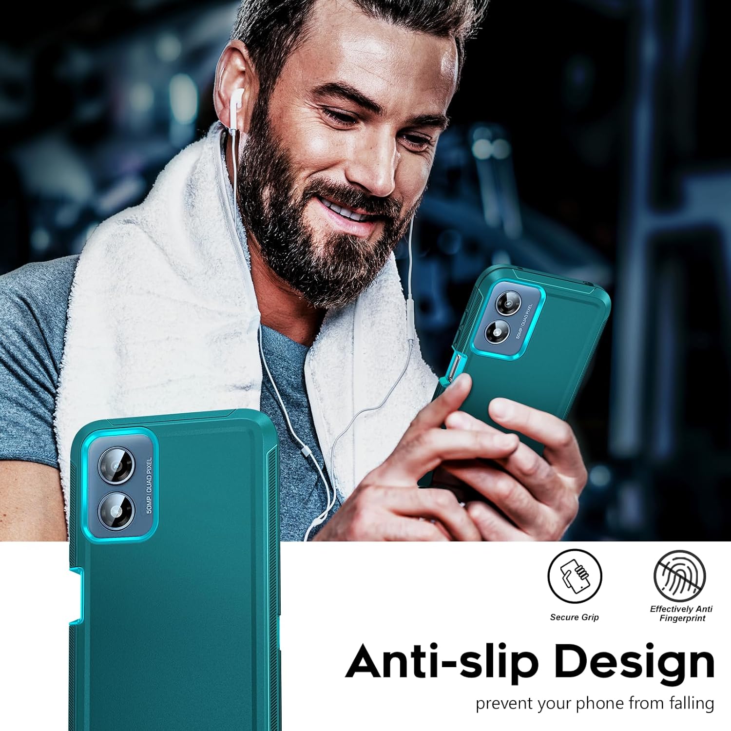 LeYi Compatible for Moto-G-Play-2024 Case 4G: Motorola G Play 2024 Phone Case 4G [Not Fit G Play 5G 2024] with 2 Pack HD Screen Protectors, Heavy Duty 3 in 1 Shockproof Protective Funda, Teal