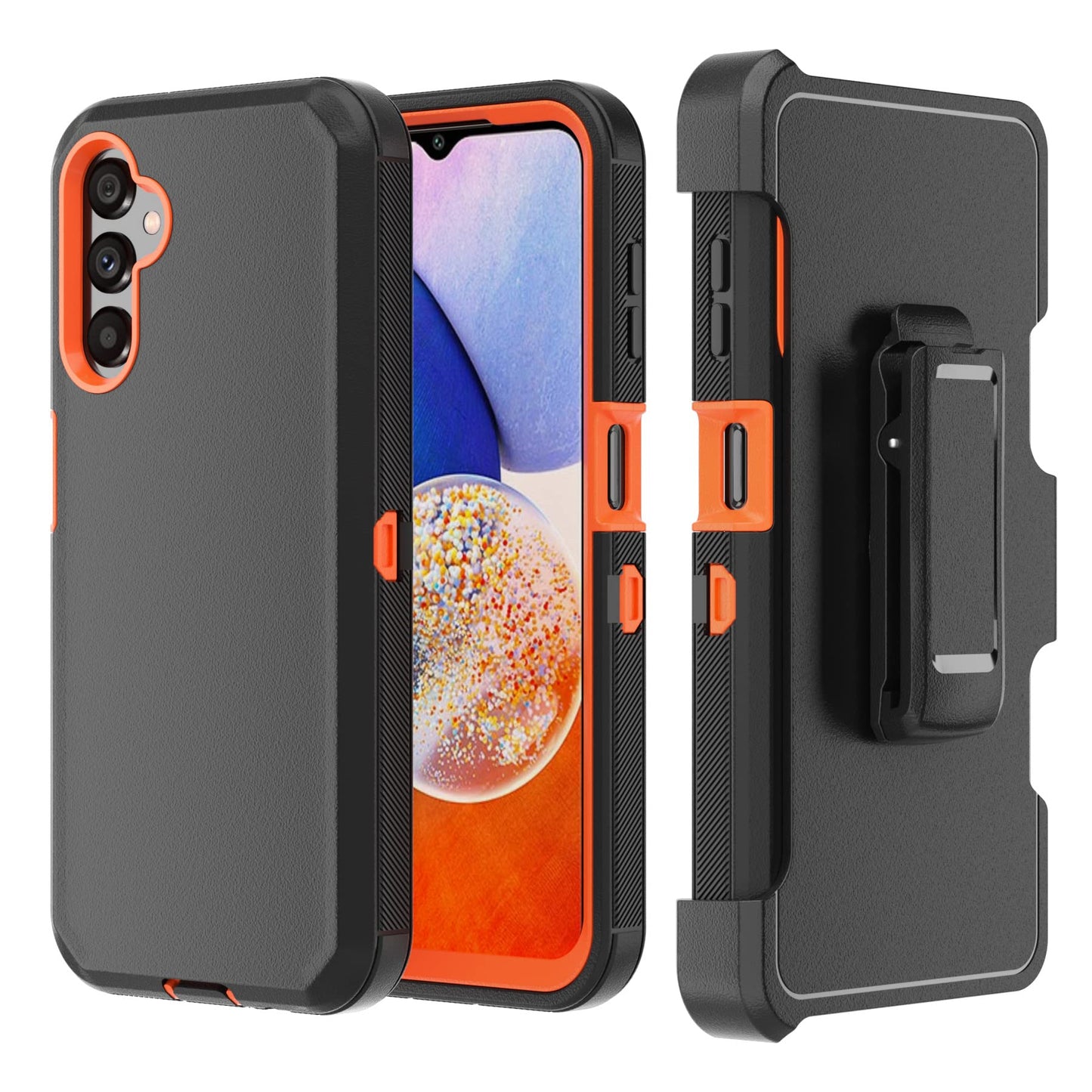 Phone Case for Samsung Galaxy A14 5G case,Heavy Duty Hard Shockproof Armor Protector Case Cover with Belt Clip Holster for Samsung A14 5G 2023 Phone Case (Black)