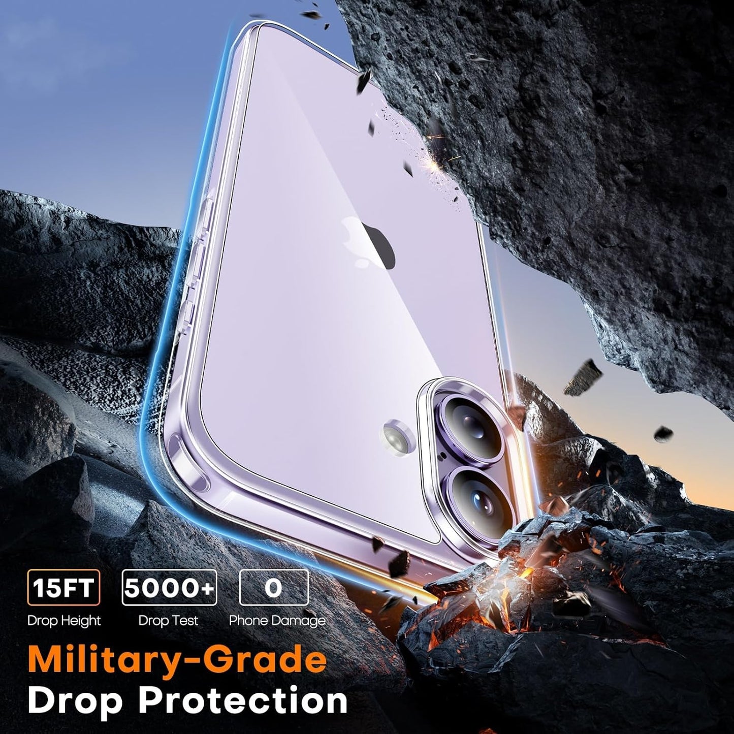 TAURI for iPhone 17 Case, Anti-Yellowing with Screen Protector, Military-Grade Protection Shockproof Slim Phone Case for iPhone 17, Clear