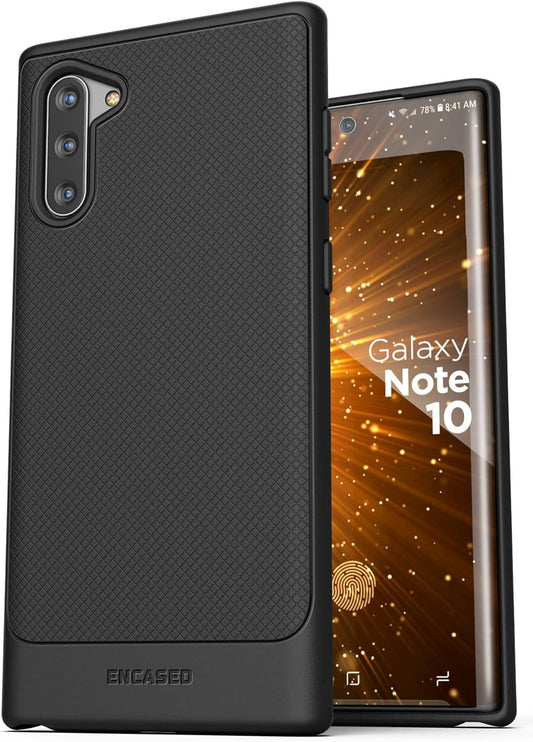 ENCASED Galaxy Note 10 Case (Thin Armor) Slim Flexible Grip Phone Cover (Samsung Note 10) Black (Note 10)