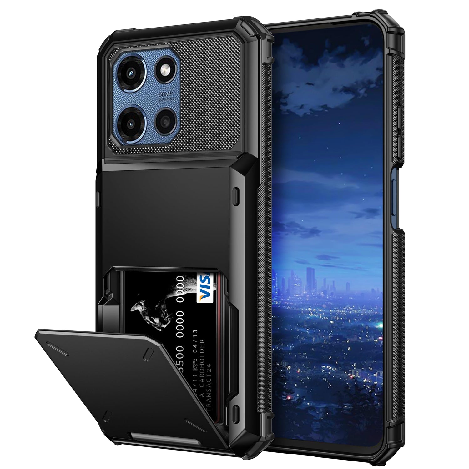 Vofolen for Moto G Power 2025/2026 Case Wallet with Card Holder Dual Layer Heavy Duty Shockproof Protective Hidden Flip 4-Card Slots Phone Cover for Motorola Moto G Power 5G 2025/2026 Women Men Black