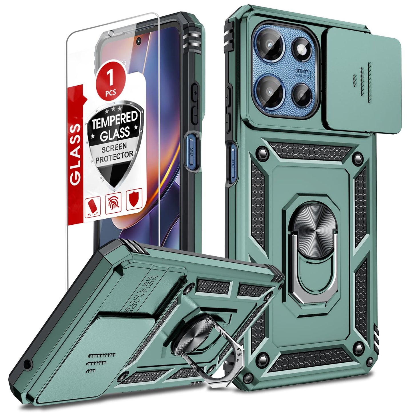 LeYi for Motorola Moto G Stylus 2025-Case: 【𝐍𝐨𝐭 𝐅𝐢𝐭 𝐌𝐨𝐭𝐨 𝐆 𝟐𝟎𝟐𝟓】Moto G Stylus 2026 Case 5G, Slide Camera Cover Screen Protector, Tough Armor Android Unlocked Phone Magnetic Stand, Black