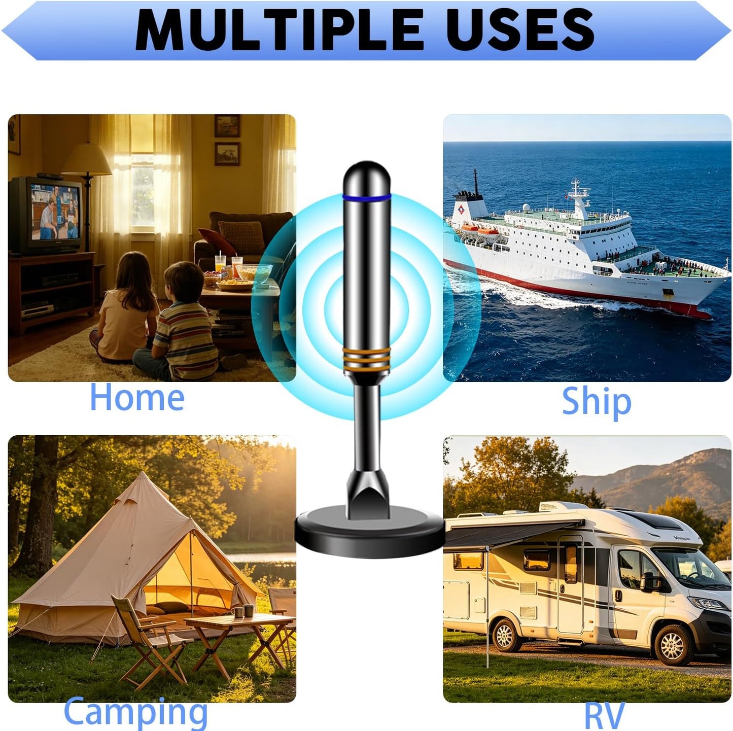 Antenna for TV Without Cable,9.7FT Air Antenna for TV,TV Antenna for Local Channels 109Miles,Supports 4K, 1080p,Easy Installation Antennas for TVs