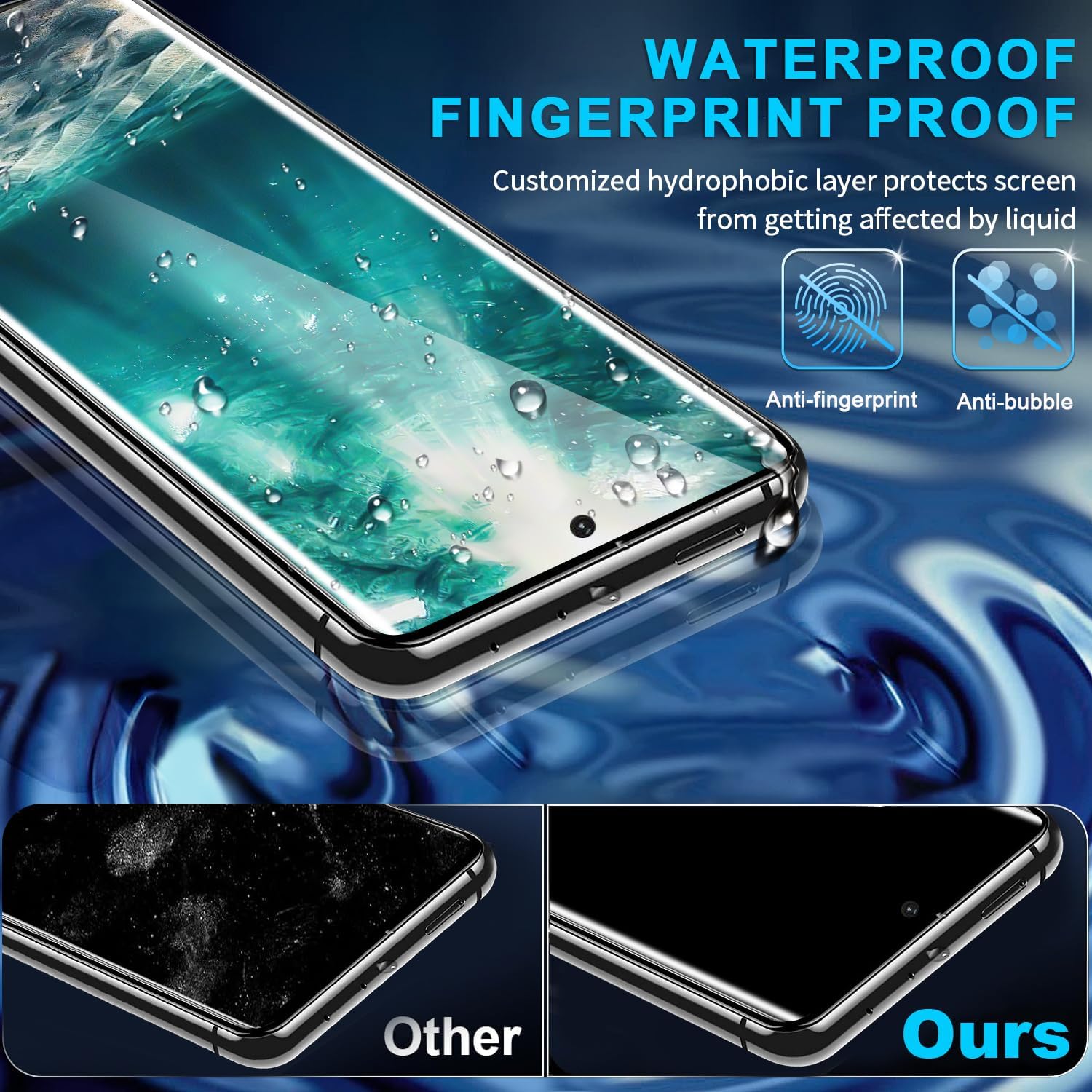 3 Pack Galaxy S21 Ultra Screen Protector Tempered Glass, Ultrasonic Fingerprint Compatible,3D Curved,HD Clear Tempered Glass for Samsung Galaxy S21 Ultra 5G Glass Screen Protector