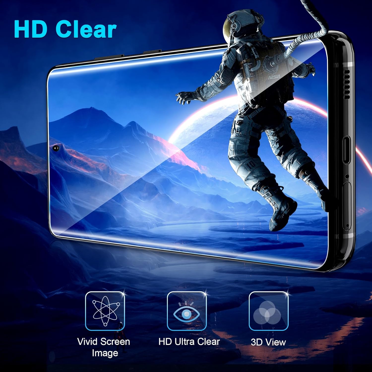 3 Pack Galaxy S21 Ultra Screen Protector Tempered Glass, Ultrasonic Fingerprint Compatible,3D Curved,HD Clear Tempered Glass for Samsung Galaxy S21 Ultra 5G Glass Screen Protector