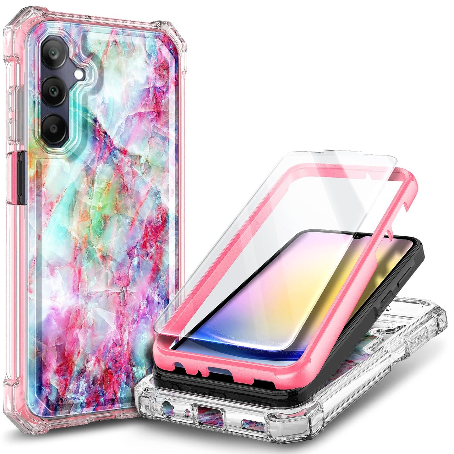 for TCL NXTPAPER 70 Pro Case, Shockproof Cover, Glitter Aqua/Purple
