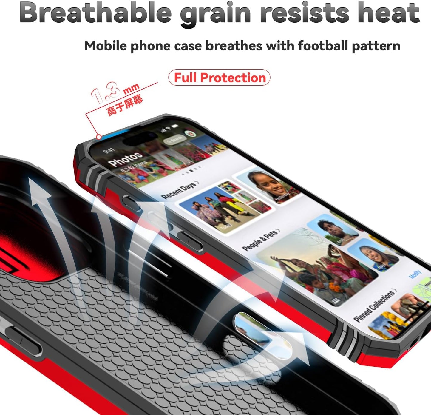 Case for Iphone 16 Pro Case with HD Screen Protector & Slide Camera Cover & Rotated Ring Kickstand, [Military-Grade] Phone Case for Iphone 16 Pro 6.3", Red