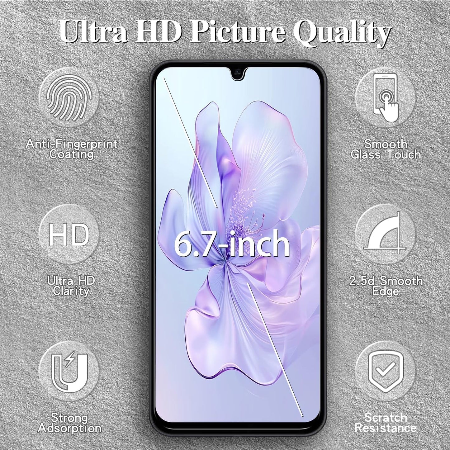 3 Pack Privacy Screen Protector for Samsung Galaxy A17/A16 5G Anti Spy Private Tempered Glass Film, 9H Hardness, Anti Scratch, Case Friendly, Easy Installation