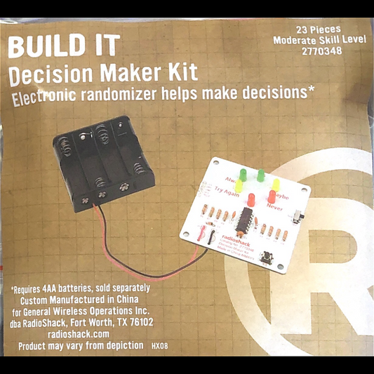 Radio Shack BUILD IT Decision Maker Kit Electronic randomizer helps make decisions* (23 Pieces Moderate Skill Level)