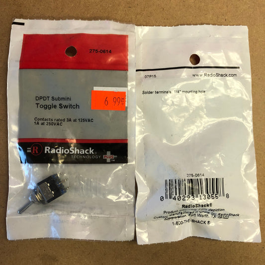 RadioShack DPDT Submini Toggle Switch