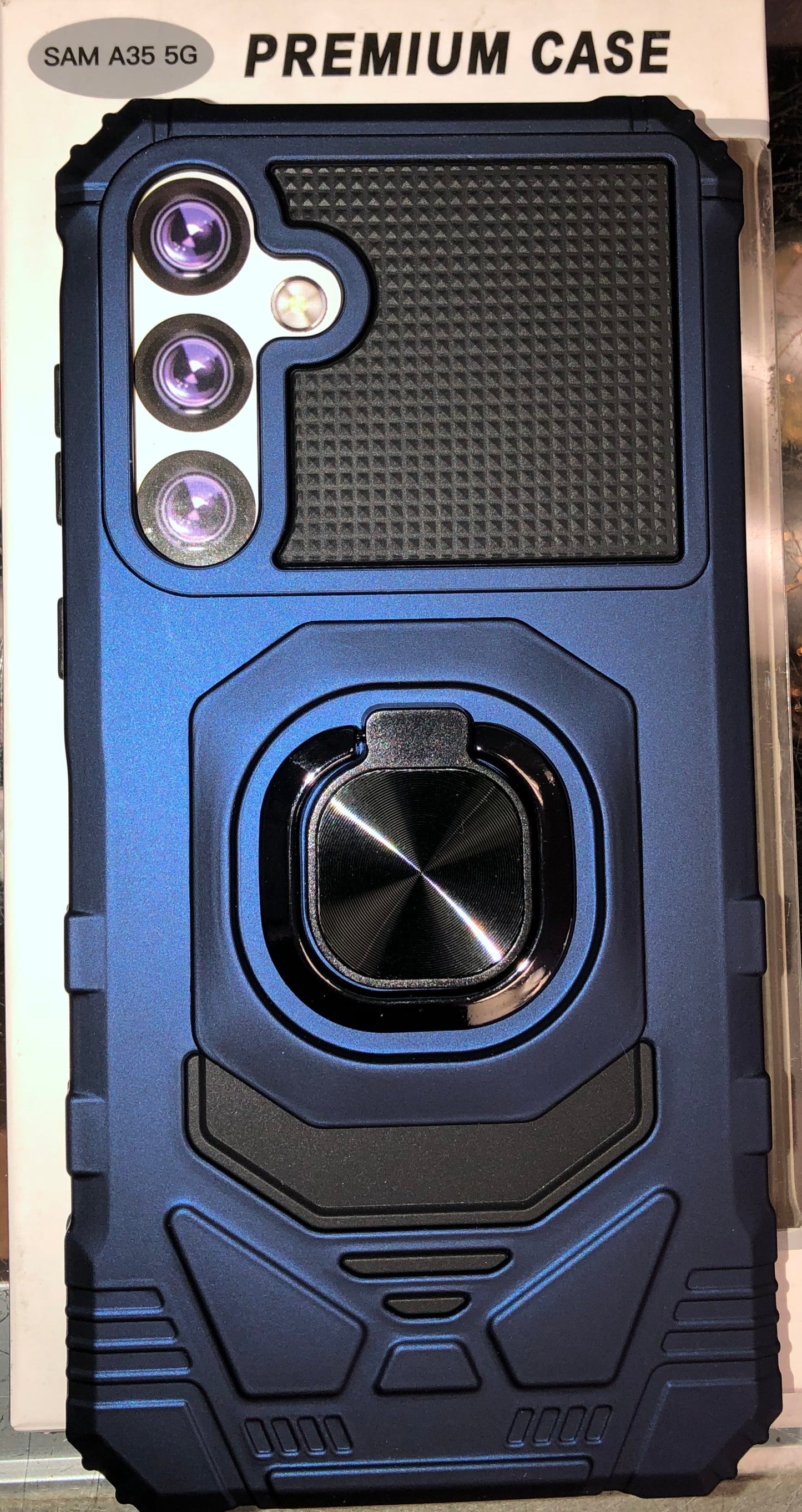 Navy Blue Case with Ring Holder for Samsung A35 5G