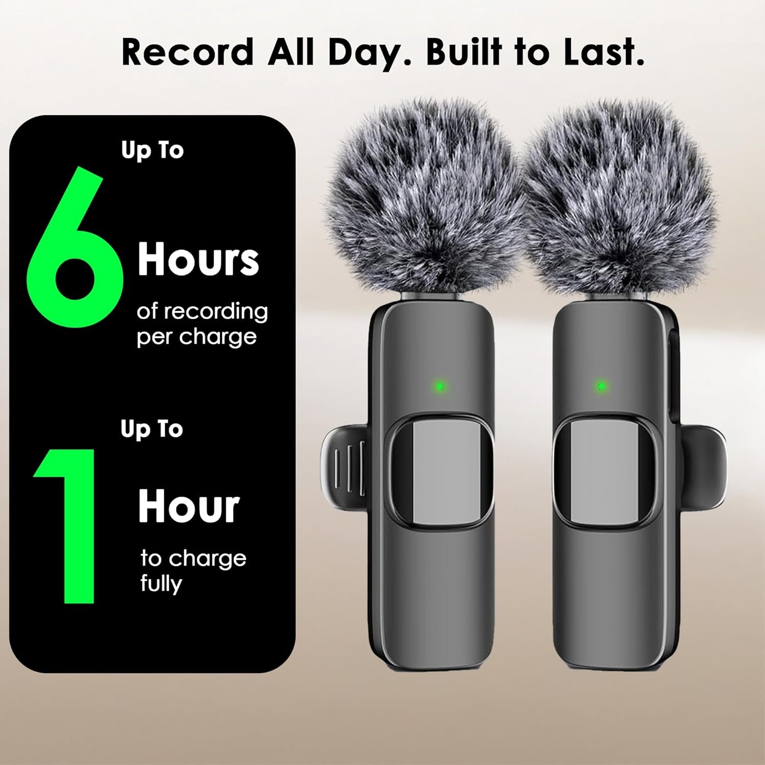Wireless Microphone for Iphone, Ipad, Android, Lavalier Microphone for Video Recording - 2 Pack Iphone Mic Crystal Clear Recording with USB-C for Podcast, ASMR