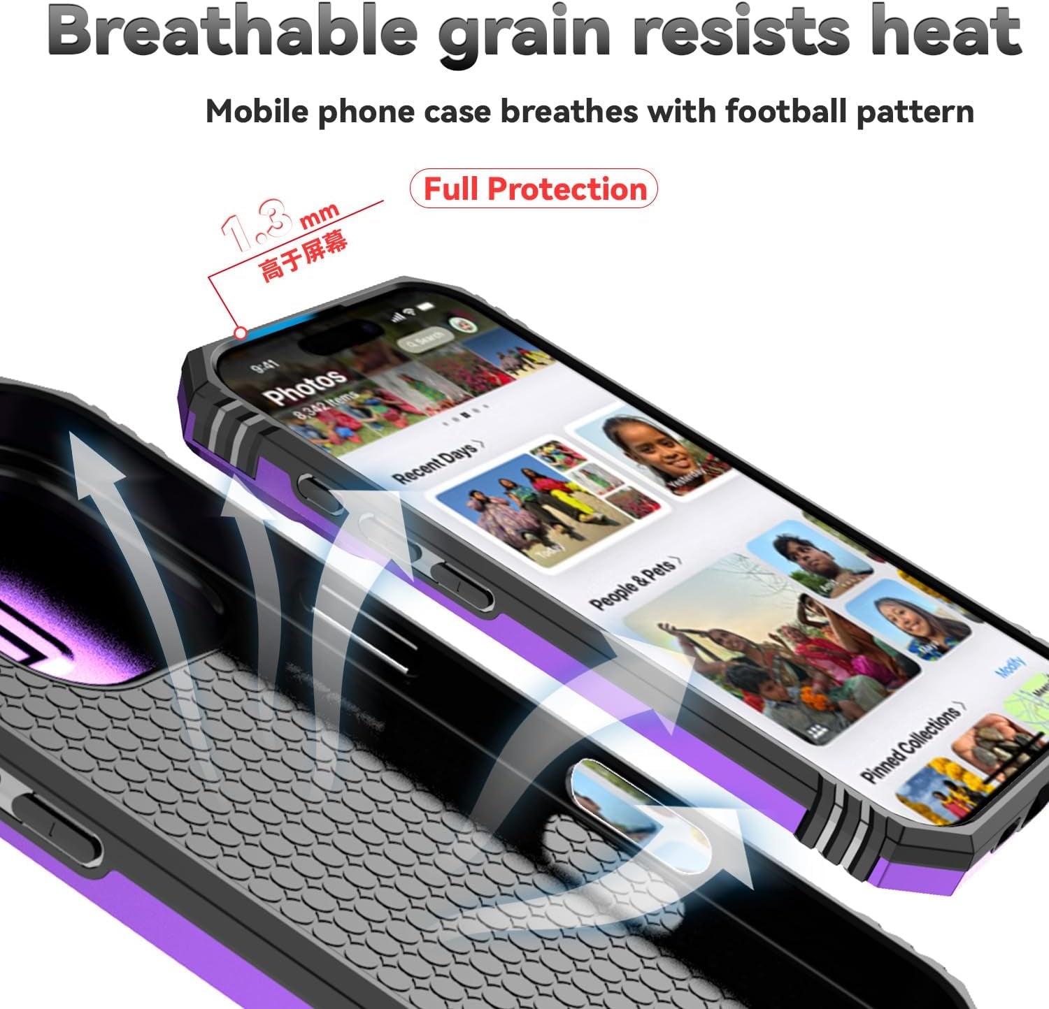 Case for Iphone 16 Pro Case with HD Screen Protector & Slide Camera Cover & Rotated Ring Kickstand, [Military-Grade] Phone Case for Iphone 16 Pro 6.3", Purple