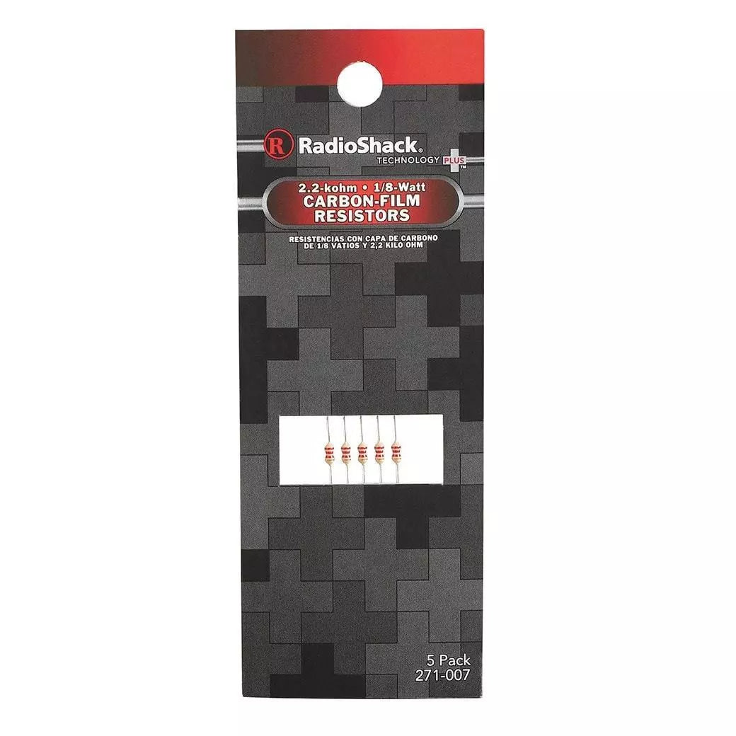 Radio Shack 2.2kΩ ⅛W 5% Carbon-Film Resistor (5-Pack)