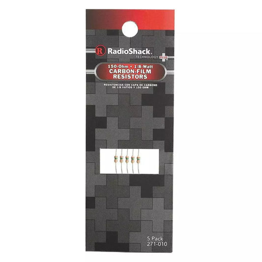 Radio Shack 150Ω ⅛W 5% Carbon-Film Resistor (5-Pack)