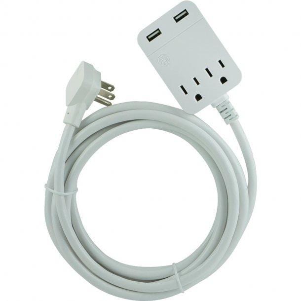 USB Extension Cord with Surge Protection, 12ft