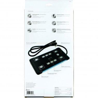 GE 10-Outlet Surge Protector with 2 USB Ports, 4ft Cord