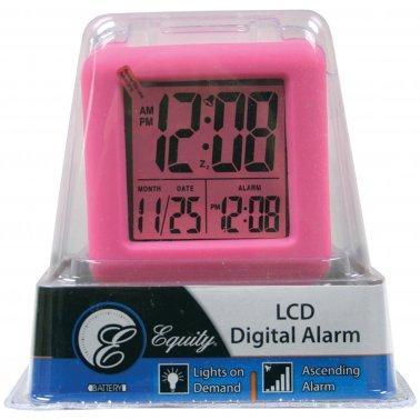 Soft Cube LCD Alarm Clock (Pink)