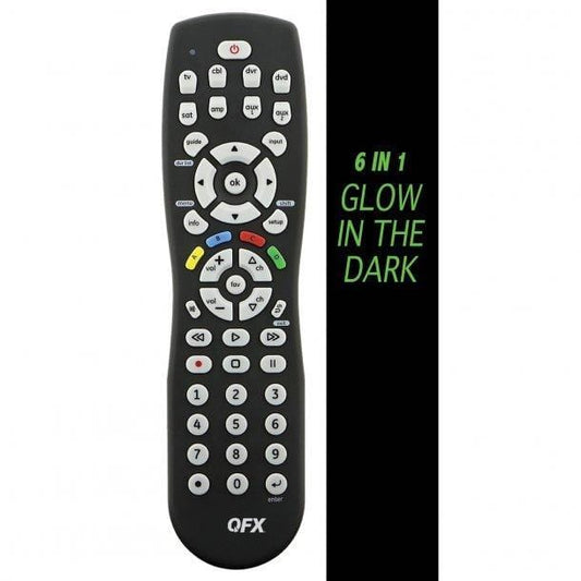 QFX 8-in-1 Universal Remote with Glow-in-the-Dark Buttons