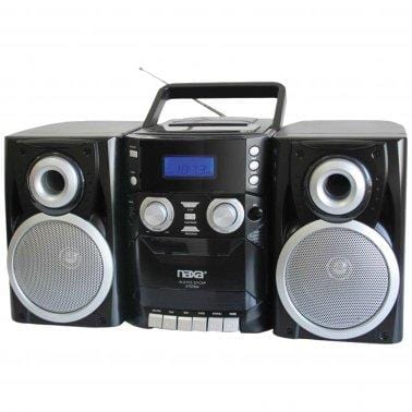 PORTABLE CD PLAYER WITH AM/FM RADIO, CASSETTE & DETACHABLE SPEAKERS