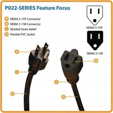 Power Extension/Adapter Cable 1 Foot