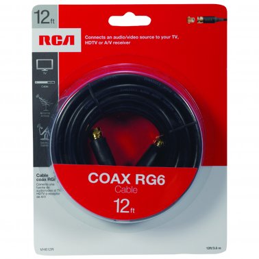 RCA RG6 Coaxial Cable (12ft; Black)