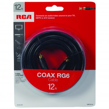 RCA RG6 Coaxial Cable (12ft; Black)