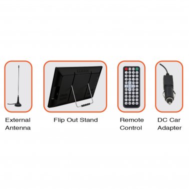 NAXA Portable TV and Digital Multimedia Player with Rechargeable Built-in Battery (16-In.)
