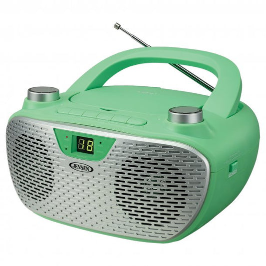JENSEN CD-485 1-Watt Portable Stereo CD Player with AM/FM Radio (Green)