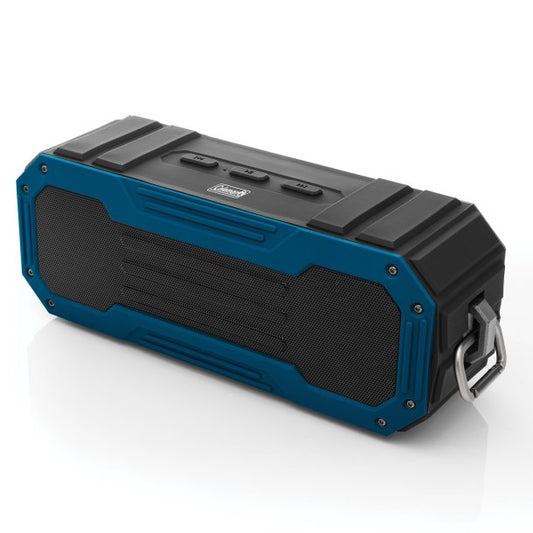 Coleman Aktiv Sounds CBT50 Dual-5-Watt Waterproof Bluetooth® Rechargeable Speaker with Carabiner Clip (Blue)