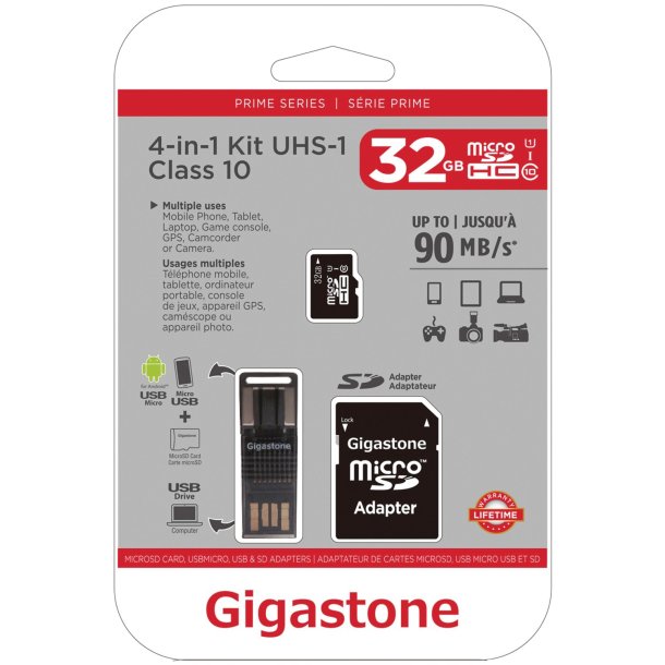 Gigastone Prime Series microSD™ Card 4-in-1 Kit (32GB)