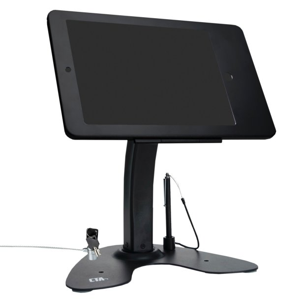 CTA Digital Dual Security Kiosk Stand with Locking Case and Cable for 10.2-Inch iPad® (Black)