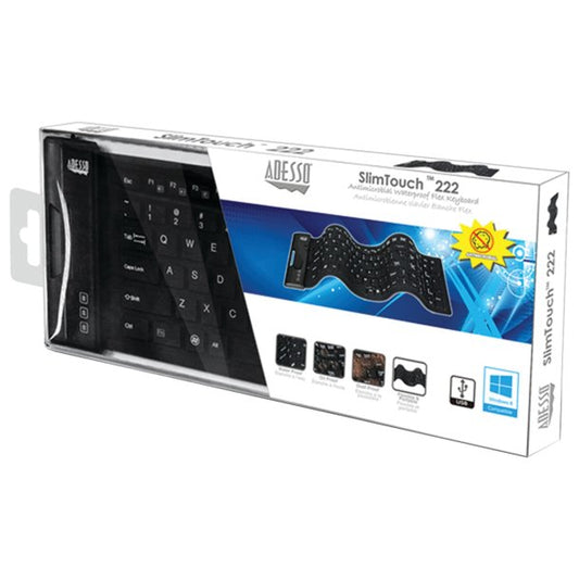 Adesso SlimTouch™ 222 Antimicrobial Waterproof Flex Keyboard