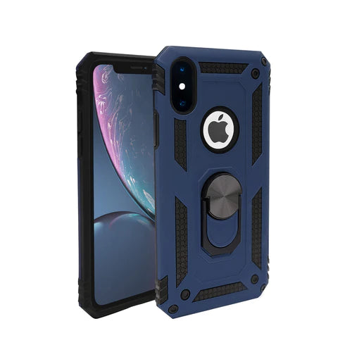 Military Armor Dual Heavy-Duty Shockproof Ring Holder Case for IPHONE X / XS