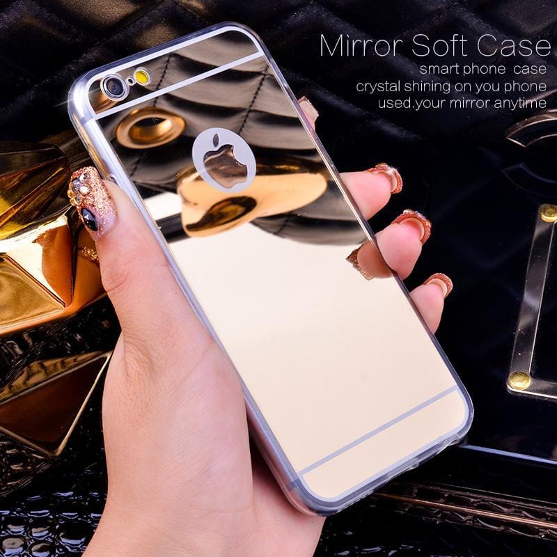 iPhone 6+/7+/8+ Ultra Slim Flexible Shockproof Mirror Reflective Case (Gold/Rose Gold/Silver)