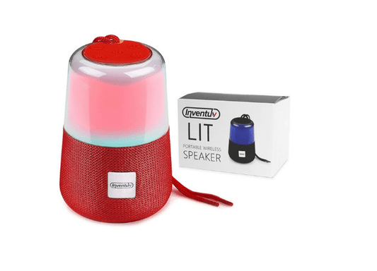 Inventulv Lit Bluetooth Wireless Speaker (Red)