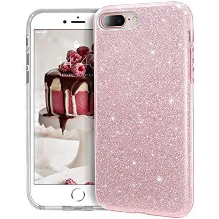 iPhone 6+/7+/8+ Hard Shockproof Glitter Case (Pink)