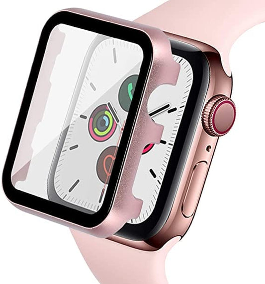 Apple Watch Case Glass Screen Protector -Rose Gold- (44MM)