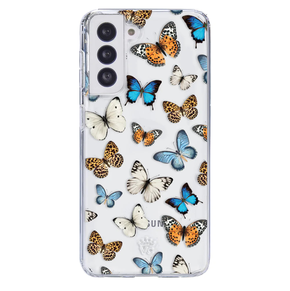 Samsung Galaxy S22 Clear Butterfly Print Case