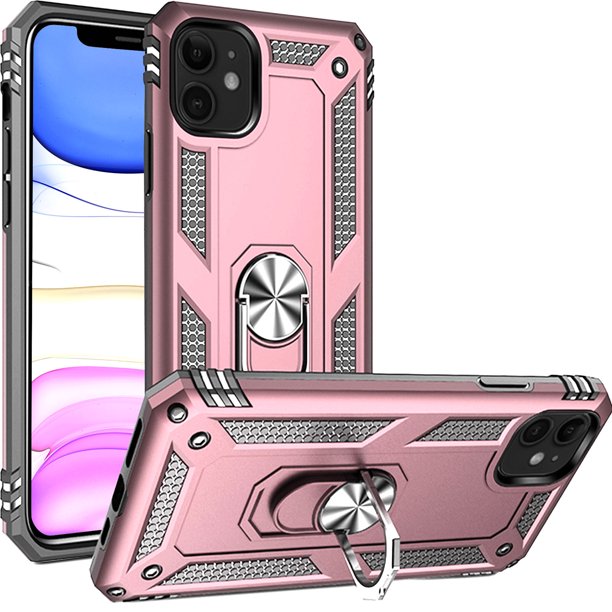 Military Armor Dual Heavy-Duty Shockproof Ring Holder Case for IPHONE 11 / 12