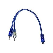 Compact End Blue- 1 Female 2 Males RCA Audio Cable (6IN) - The Accessories  Place 